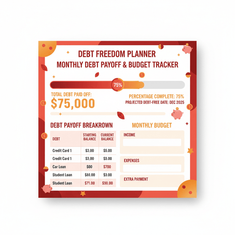 Debt Freedom Planner — Monthly Debt Payoff & Budget Tracker - The E-Organizer