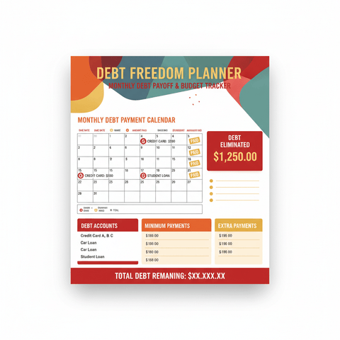 Debt Freedom Planner — Monthly Debt Payoff & Budget Tracker - The E-Organizer